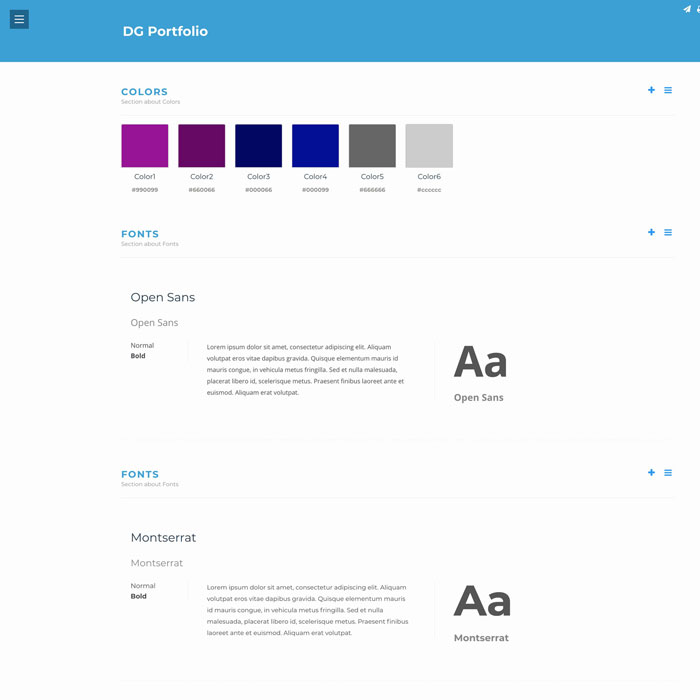 Styleguide Color Typography